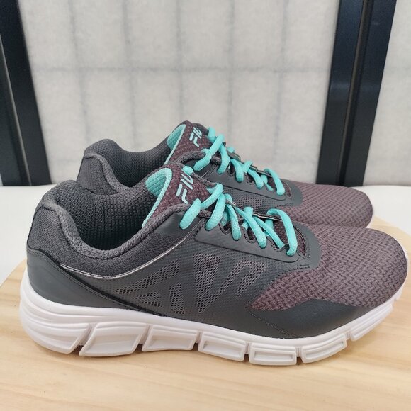 Fila Gray & Teal Comfort Running Athletic Sneakers Shoes Women US 8.5 - Picture 1 of 14